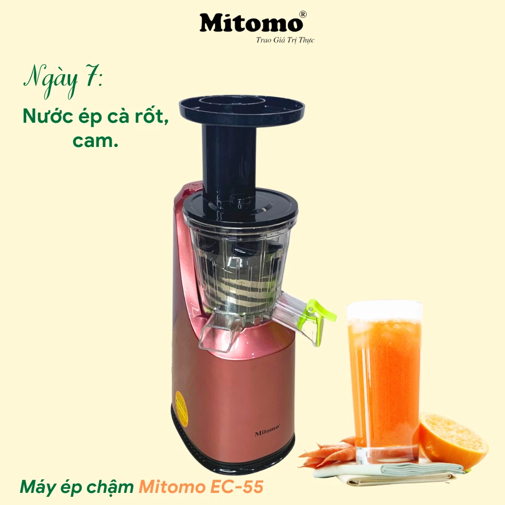 THỬ THÁCH 7 NGÀY ĐỐT MỠ, GIẢM CÂN BẰNG NƯỚC ÉP 100% RAU CỦ Mitomo