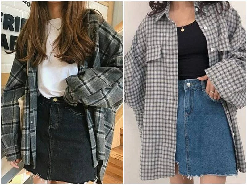 30 cách phối đồ áo sơ mi khoác ngoài nữ hot trend cực xinh