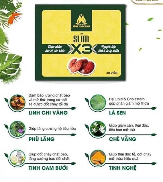 Thảo Mộc Giảm Cân Slim X3 Mộc Linh - Dáng Đẹp, Eo Thon