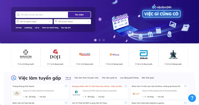 6 website tuyển dụng có nhiều lượt truy cập nhất hiện nay