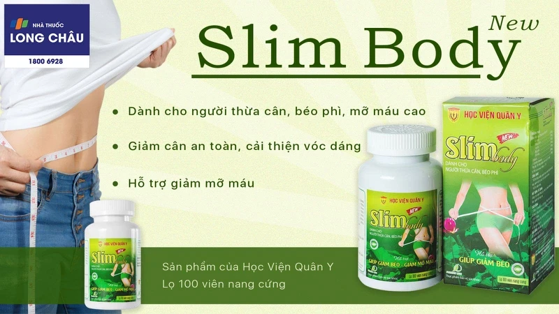 Viên uống Slim Body hỗ trợ tăng cường chuyển hóa và giảm hấp thu chất béo (100 viên)