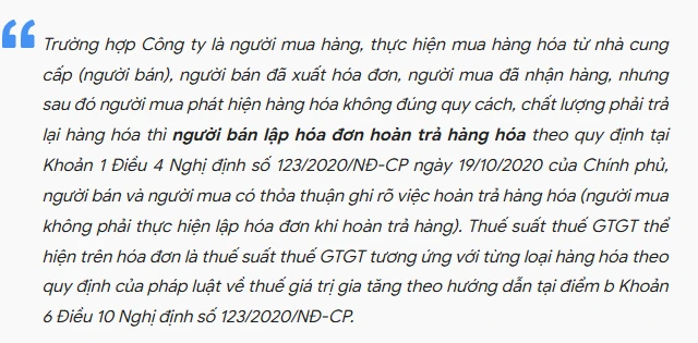 Hạch toán hàng bán bị trả lại và các vấn đề liên quan