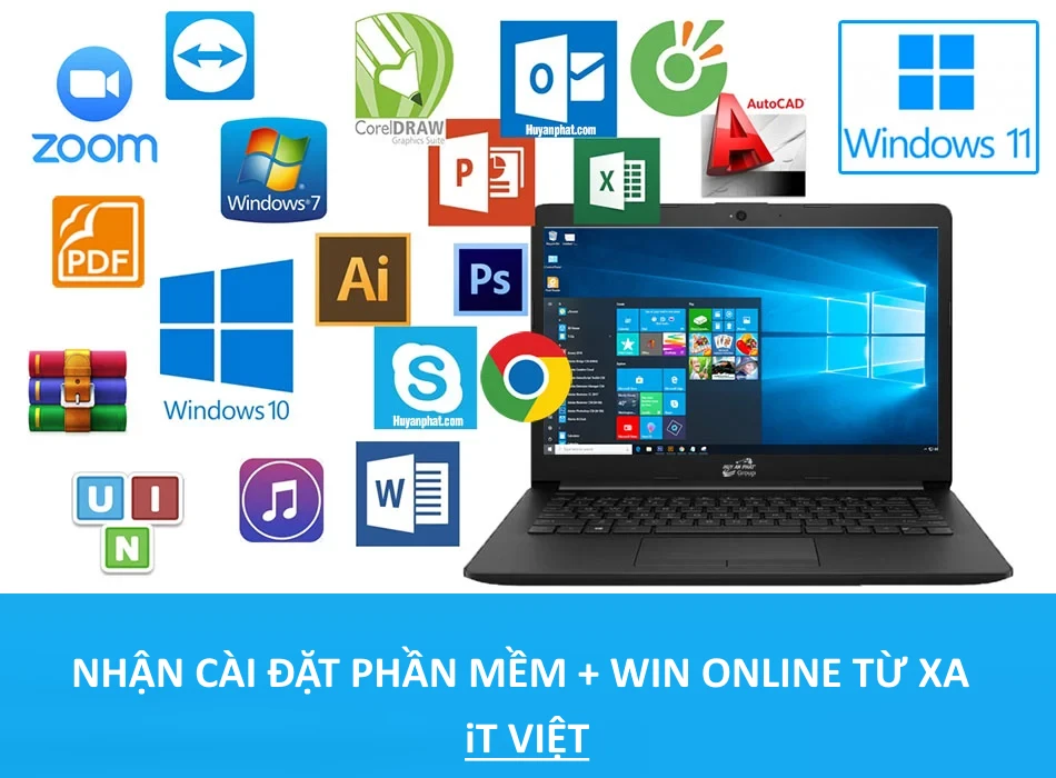 Dịch vụ kỹ thuật cài đặt phần mềm và Win online qua mạng